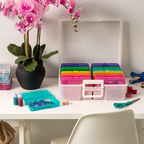 IRIS USA Photo Storage Box |Made in USA| 16 Cases - (2-Pack) - Pearl/Multi - Image 6