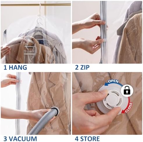 Hanging Vacuum Storage Bags, Space Saver Vacuum Seal Bags for Cloth, 3 Long - Image 6
