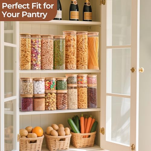 ComSaf Glass Storage Containers with Lids 1.5 Qt, Set of 3 Food Storage Jar - Image 6