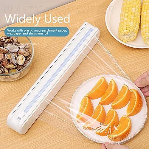 Plastic Wrap Dispenser With Cutter, Reusable Cling Film Dispenser, Cling Wrap Dispenser With Slide Cutter, Also For Aluminum Foil, Tin Foil, Baking Paper (M) - Image 3