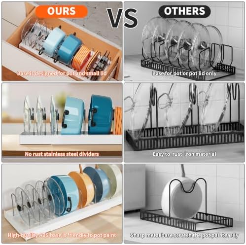 Antigo 2 Pack Expandable Pots and Pans Organizer, lid organizer - Image 5