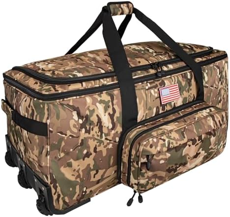 150L Large Rolling Duffle Bag with Wheels, Heavy Duty 32'' Tri-Wheel Gear Hauler for Camping,Moving Sports Equipment,Military & Airline Checked Bag Approved,Camo by GoloniYourStyleYourRule