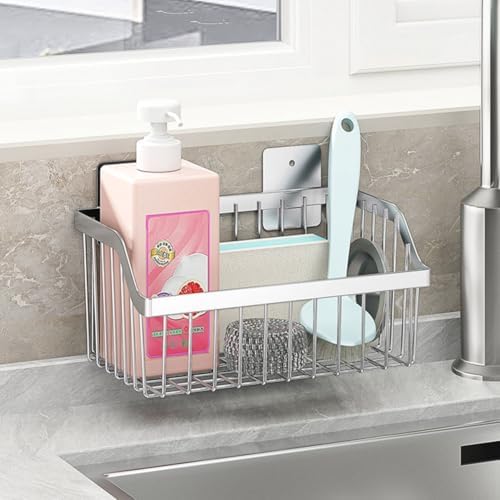 SUS304 Stainless Steel Hanging Storage Baskets Organizer Wall Mount, Metal Wire Storage Bin Rack for Kitchen Bathroom Shower Spice Shelf,L 9.84 Inch by kaileyouxiangongsi