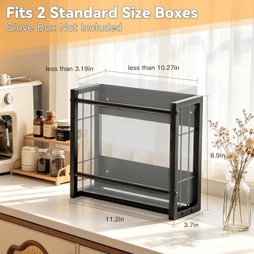 2 Pack Magnetic Glove Box Holder Holds 4 Boxes, Wall & Fridge Mount - Image 2
