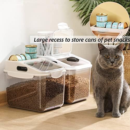 Fhiny 11LB Dog Food Storage Container, Airtight Pet Treat Bin Translucent Dry Food Grain Storage Barrels Sealed Bucket Moisture-Proof Plastic Cat Puppy Food Bin with Seal Locking Lid Keep Fresh - Image 3