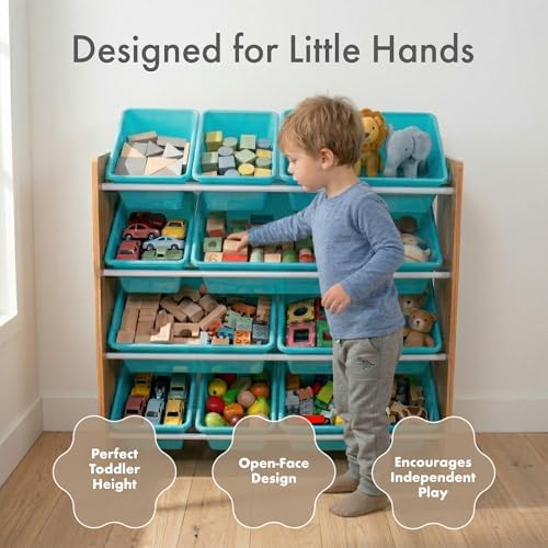 Humble Crew Kids Toy Organizer with 12 Bins, 4 Tier Storage for Playroom - Image 2