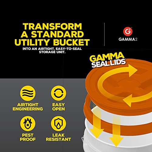 Gamma2 Gamma Seal Lid for Utility Buckets - Fits 3.5, 5, 6 & 7 gallon buckets, Orange, Made in USA (Pack of 12) - Image 4