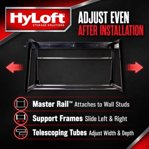 HyLoft 01000 Heavy Duty Adjustable Garage Wall Multi-Tire Rack Storage, Black - Image 5