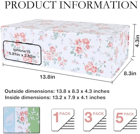 LFBOX Rose Floral Gift Box with Magnetic Lids 3 Pack - Image 2