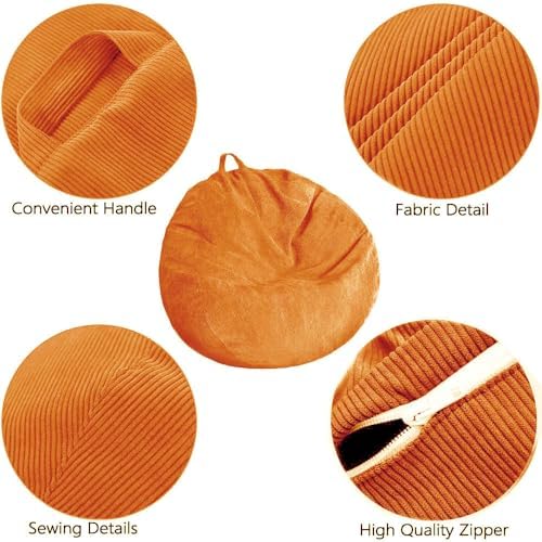 Stuffed Animal Storage Bean Bag Chair Cover (No Filler) Washable - Image 4