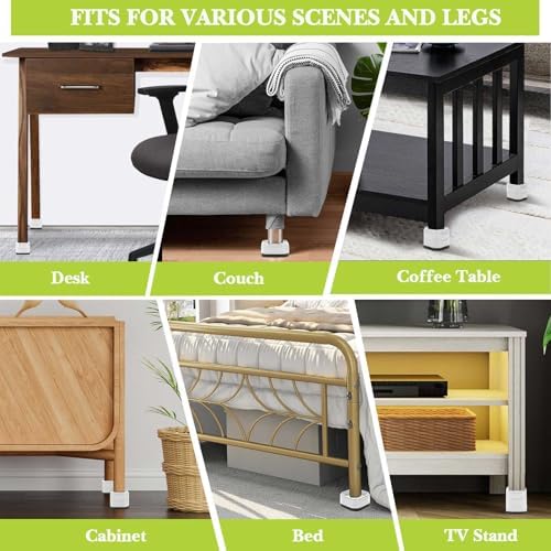 4 Pack Furniture Risers 3 Inch, Adjustable Bed Risers Heavy Duty for Table Desk Couch Chair Sofa Cabinet Bed Legs Dorm, Square Stackable Bed Raisers Blocks Lift Height 1", 2",3"or 4", White - Image 3