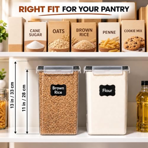 2 PC [7 Qt/ 6.5L/ 220 Oz] Large Flour Storage Containers with Airtight Lids - Image 5