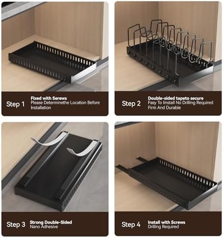 Pull Out Pots and Pans Organizer Under Cabinet, 2Pack - Image 3