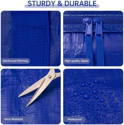 6 Pack Extra Large Moving Sturdy & Durable Storage Bags - Image 3