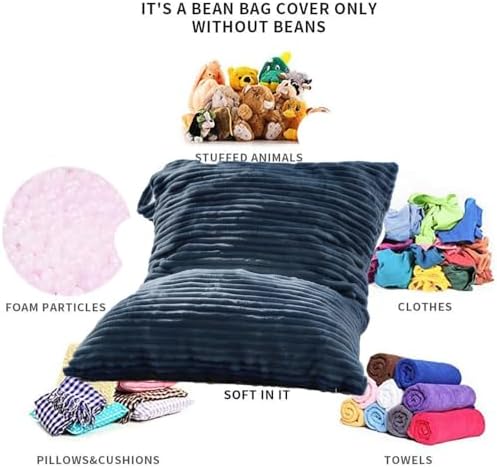 Kisoy Stuffed Animal Storage Bean Bag Bed Cover (No Filler) Washable - Image 6