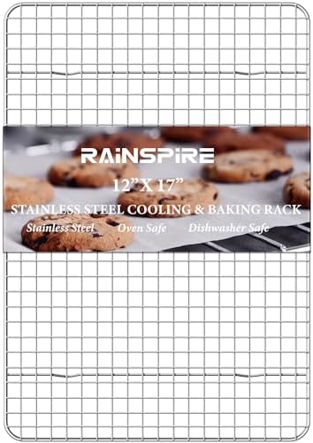 Cooling Racks for Cooking and Baking True 304 Stainless Steel 12"x17" 1Pcs by Rainspire