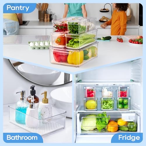 JollyPack Fridge Organizers, Refrigerator Organizer Bins with Lids, 14 Pack - Image 7