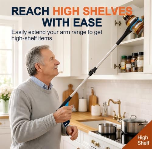 2-Pack 32" Grabber Reacher Tool, Long Easy Foldable Reaching Pickup Tool - Image 2