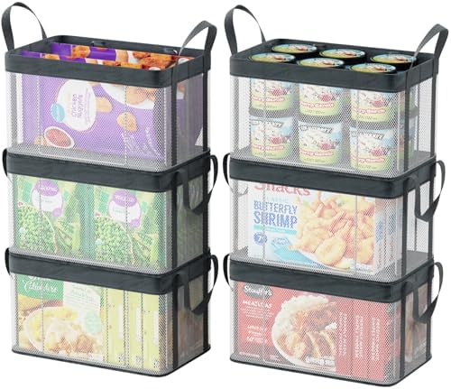 iSPECLE Deep Freezer Organizer Bins - for 5-7 Cu.Ft Chest Freezers, 6 Pack by iSPECLE