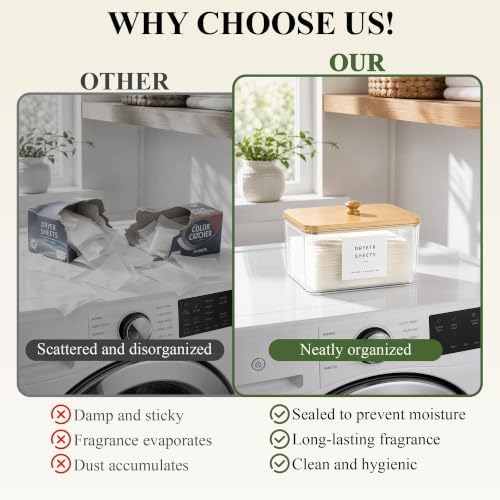 Dryer Sheet Holder with 6 Labels for Laundry Room Organization and Storage - Image 4