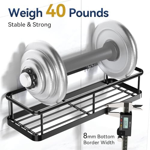YASONIC Shower Caddy Adhesive, Rustproof Shower Organizer, Large Capacity Shower Shelves for Inside Shower, No Drilling Bathroom Organizers and Storage for Home Decor - Image 4