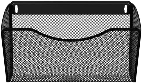 EasyPAG Wall File Organizer, Metal Mesh Hanging File Folder Holder for Letter/A4 Size Folders, Vertical Wall Mount Mail Sorter for Office Paperwork, Classroom, Black by EasyPAG