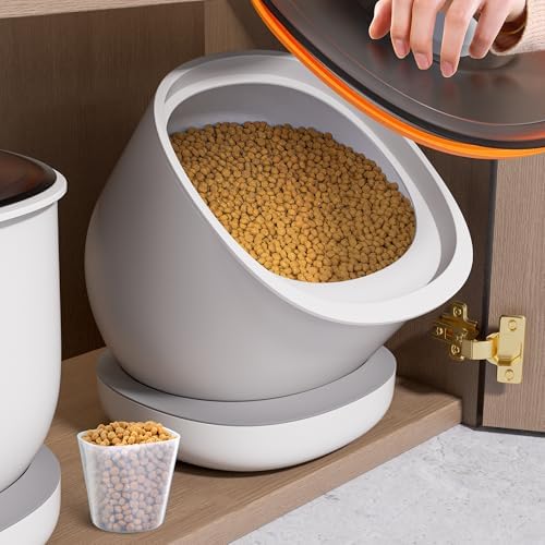CTIME Airtight Cat Food Container for Small Dog Bird Pet Treats & Dry Food -6 lb(White) by CTIME