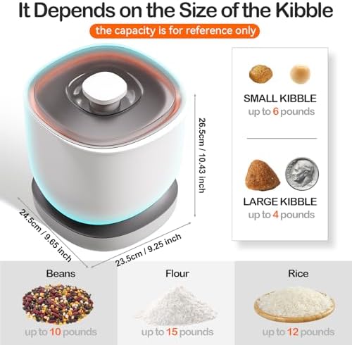 CTIME Airtight Cat Food Container for Small Dog Bird Pet Treats & Dry Food -6 lb(White) - Image 3