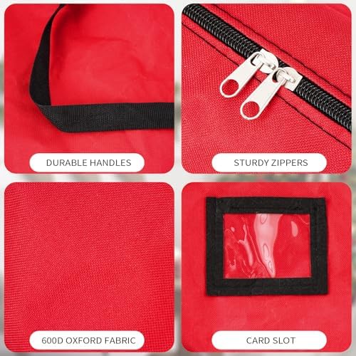 Christmas Tree Storage Bag, Fits 4-5 Ft Artificial Trees, Red - Image 5
