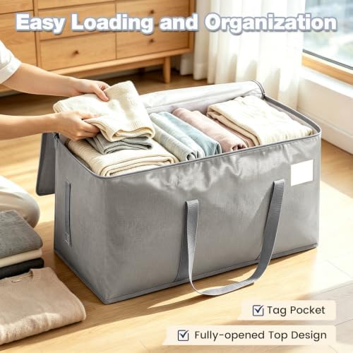 12 Pack Heavy Duty Waterproof Moving Bags, Foldable Totes - Image 3