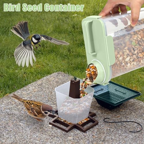 5 Lbs Pet Dog Food Storage Container for Travel Bird Seed Dispenser - Green - Image 4
