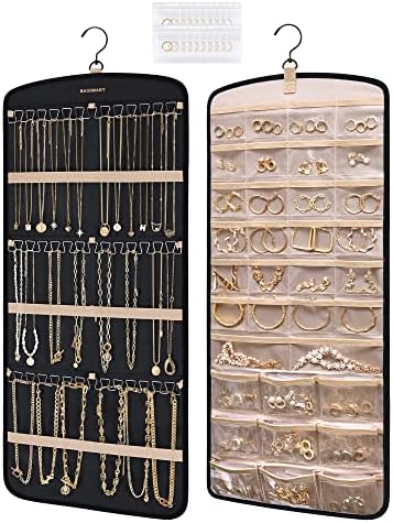 BAGSMART Hanging Jewelry Organizer, Necklace Holder 1 Piece, Large, Black by BAGSMART