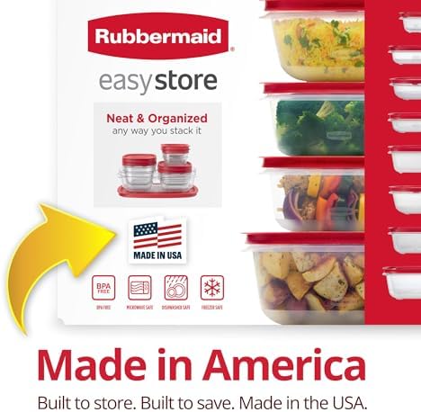 Rubbermaid EasyStore Large Containers, 18-Piece Set, Food Storage Containers with Lids - Image 4