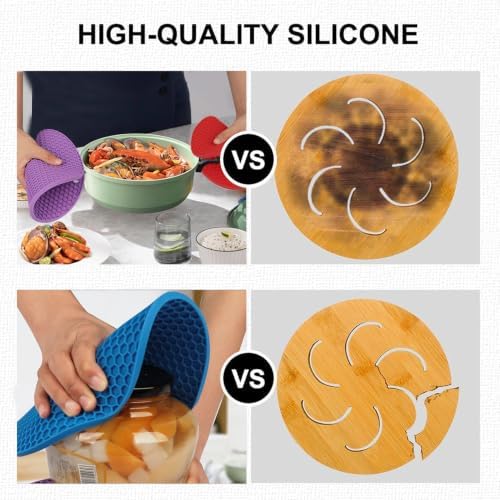 6 Pack Silicone Trivets for Hot Pots and Pans, 9" Colorful Silicone Trivet for Hot Dishes, Extra Large Non-Slip & Heat Resistant Hot Pads for Kitchen Counter(Colors) - Image 6