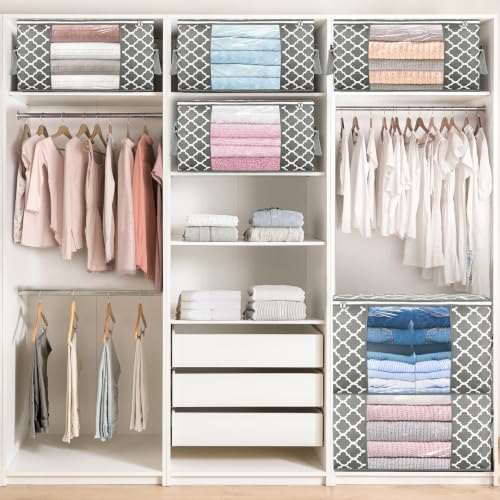90L Large Storage Bags, 6 Pack Clothes Storage Bins Closet Organizers - Image 5