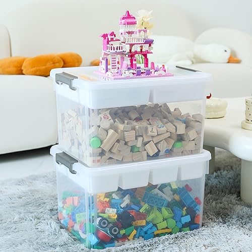 Citylife 17QT 4Packs Clear Craft Organizers and Storage Box with Tray - Image 5