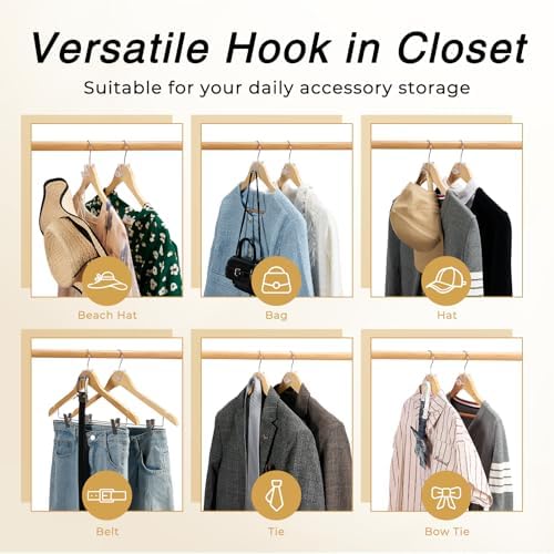 HOUSE DAY Space Saving Hangers 20 Pack, Clear Clothes Hanger Connector Hooks, Heavy Duty Hangers Space Saver, Premium College Dorm Room Essentials, Closet Organizers and Storage - Image 3