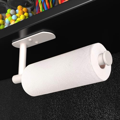 VAEHOLD Adhesive Paper Towel Holder Under Cabinet Wall Mount for Kitchen Paper Towel, Paper Towel Roll Holder Stick to Wall, Stainless Steel - Brown, 2 Pack - Image 2