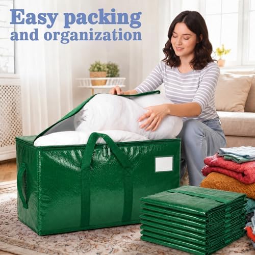 Songrey Extra Large Heavy Duty Moving Bags, 4 Pack, Dark Green - Image 5