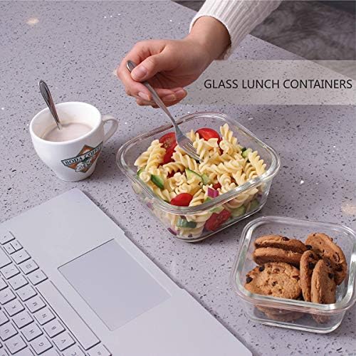 AILTEC Glass Food Storage Containers with Lids 9 Pack, 3 Shape Airtight Set - Image 5