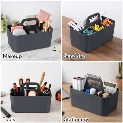 Tiawudi Multipurpose Caddy Organizer, Plastic Caddy with Handle, Stackable Desk Organizer for Stationery, Marker and Pencil, Office Supplies Organizer, Dorm Caddy - Image 5