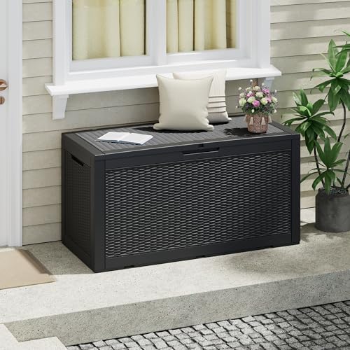 Outdoor Storage Box Waterproof, 100 Gallon Deck Box For Patio Storage by WTFGO