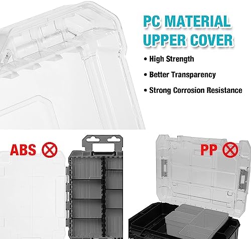 DuraTech 3-Piece Small Parts Tool Box Organizer with 14 Dividers - Image 3