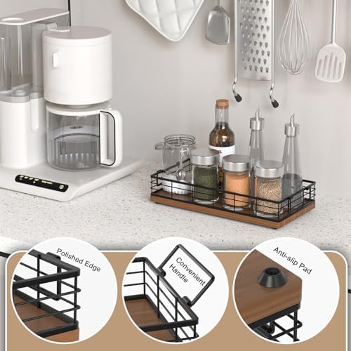 Toilet Paper Basket, 13" Bathroom Toilet Tank Basket with Handles Walnut - Image 5