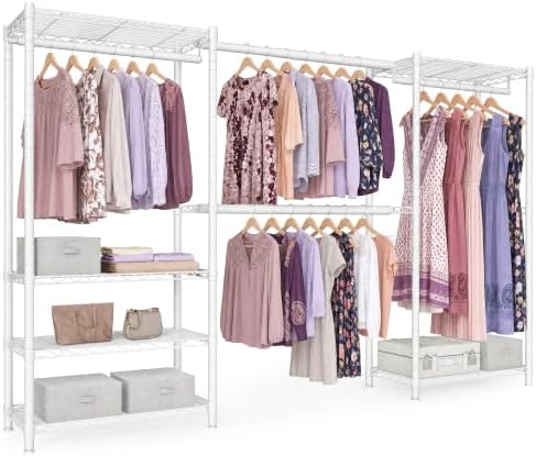 SONGMICS clothes rack, Adjustable Mesh Shelves and Hanging Rails by SONGMICSbySONGMICSHOME