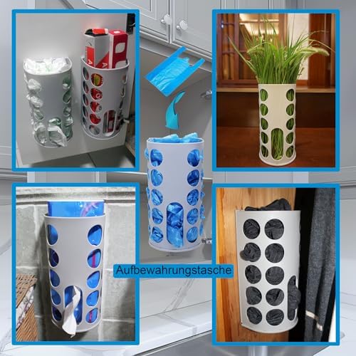 Wall-Mounted Plastic Bag Holder (2 Pack) - Multi-Use Kitchen Organizer for Grocery Bags, Socks & Underwear | Space-Saving Design with Adhesive & Screws - Image 4