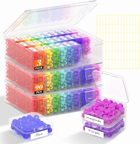 3 Pack 90 Pcs Bead Organizer Box, Clear Plastic Storage Containers by Profasion