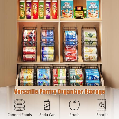Sonyabecca 8 Pack Stackable Can Organizer for Pantry Cabinet Food Storage - Image 2