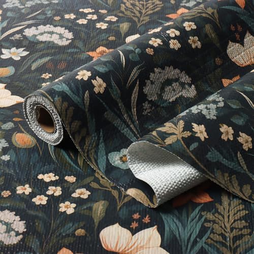 Vintage Floral Non-Slip Shelf Liner Non-Adhesive, 16IN x 10FT by Amiitay