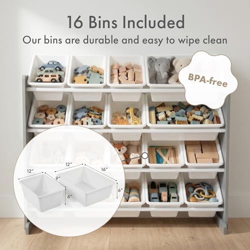Humble Crew Kids Toy Organizer with 16 Bins, 4 Tier Storage for Playroom - Image 4